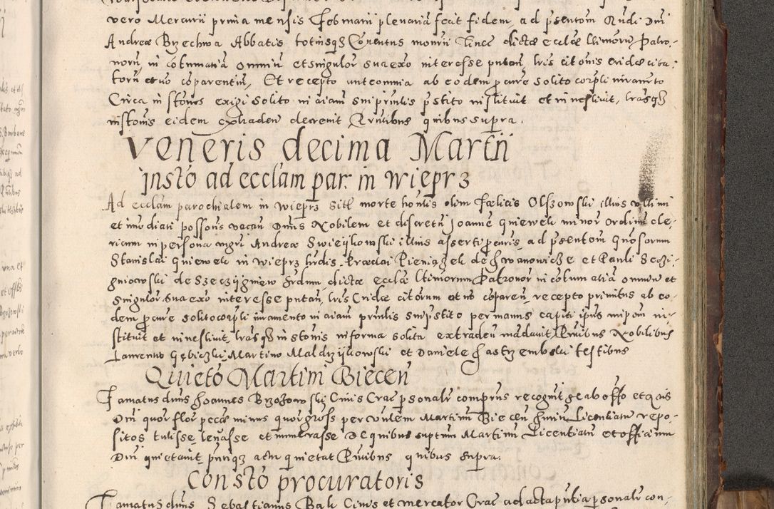 Zdjęcie nr 360 dla obiektu archiwalnego: Acta actorum causarum tam diffinitivarum quam interloquutoriarum sententiarum decretorum obligationum quietatorum constuorum pro reverendum coram Reverendo Domino Alberto Nininski Custode Sandecensis Canonico et Archipresbitero Viccarioque in Spiritualibus ac Officiali Generali Cracoviensis ad Annum Domini Millesimum Qumgentesimum Septuagentesimum Nonum cuius Judictio septima Pontificat SS. nostri Domini Gregory pp. tredecimi Anno septimo inchoantur faliciter