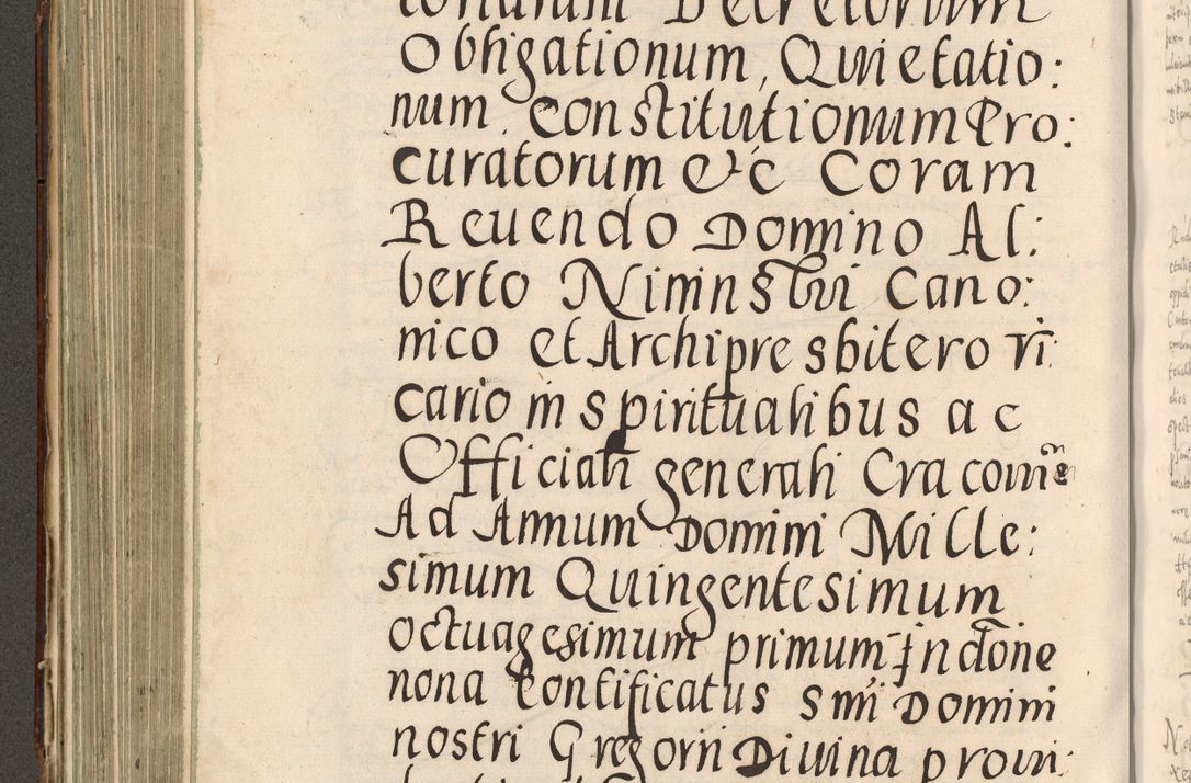 Zdjęcie nr 343 dla obiektu archiwalnego: Acta actorum causarum tam diffinitivarum quam interloquutoriarum sententiarum decretorum obligationum quietatorum constuorum pro reverendum coram Reverendo Domino Alberto Nininski Custode Sandecensis Canonico et Archipresbitero Viccarioque in Spiritualibus ac Officiali Generali Cracoviensis ad Annum Domini Millesimum Qumgentesimum Septuagentesimum Nonum cuius Judictio septima Pontificat SS. nostri Domini Gregory pp. tredecimi Anno septimo inchoantur faliciter