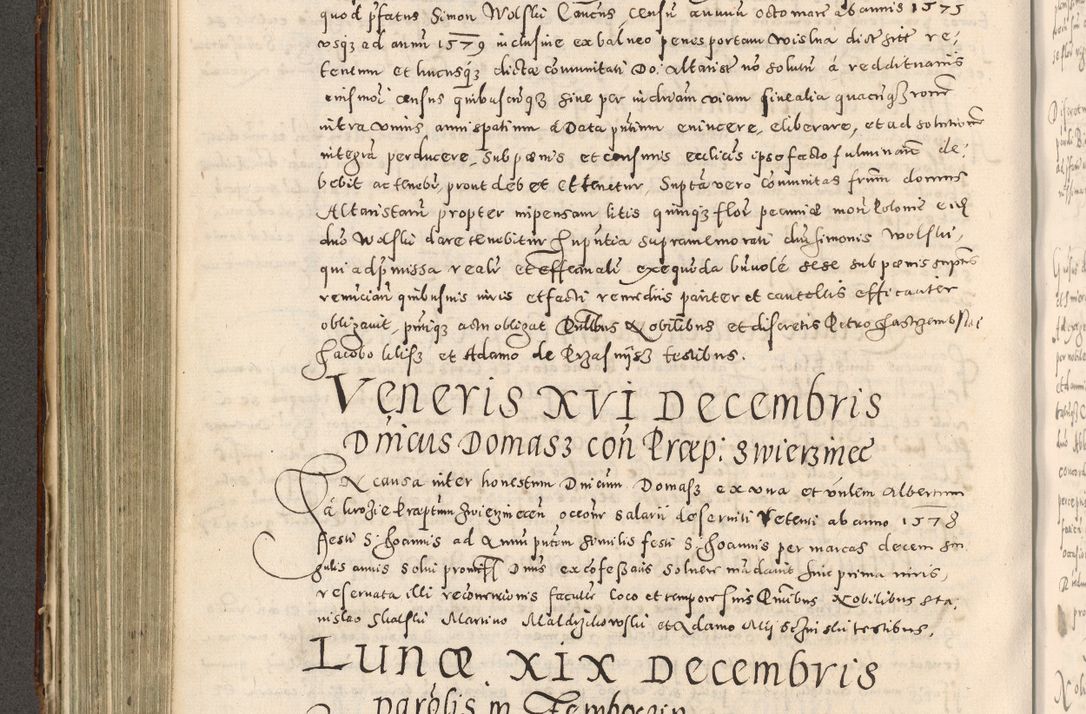 Zdjęcie nr 339 dla obiektu archiwalnego: Acta actorum causarum tam diffinitivarum quam interloquutoriarum sententiarum decretorum obligationum quietatorum constuorum pro reverendum coram Reverendo Domino Alberto Nininski Custode Sandecensis Canonico et Archipresbitero Viccarioque in Spiritualibus ac Officiali Generali Cracoviensis ad Annum Domini Millesimum Qumgentesimum Septuagentesimum Nonum cuius Judictio septima Pontificat SS. nostri Domini Gregory pp. tredecimi Anno septimo inchoantur faliciter