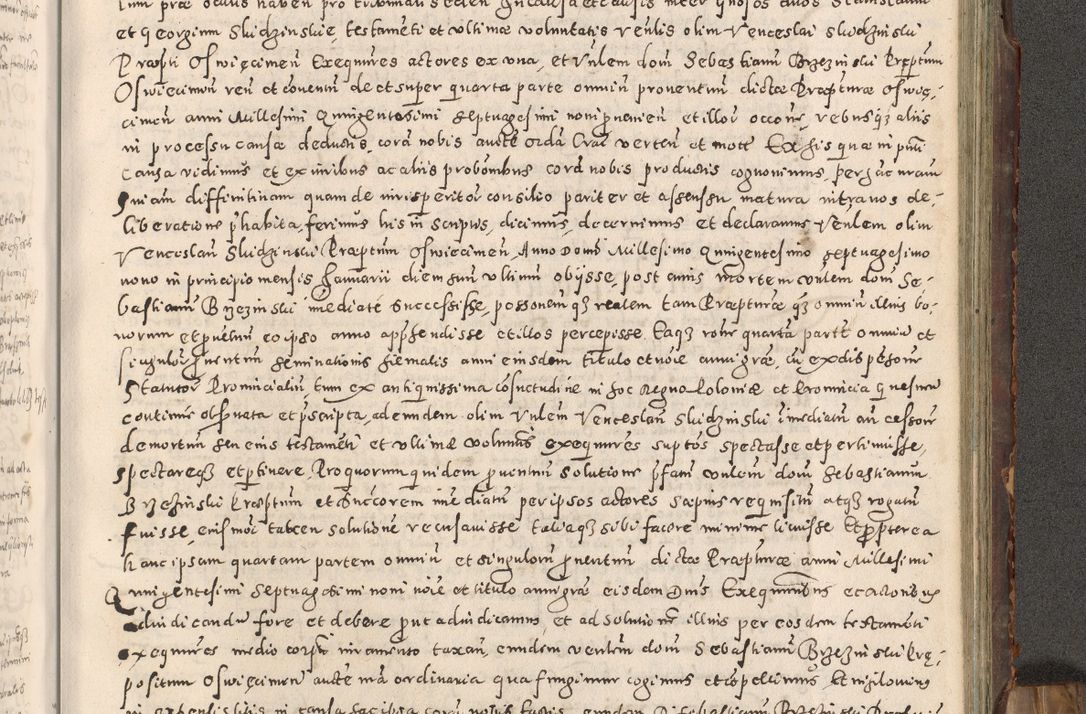 Zdjęcie nr 336 dla obiektu archiwalnego: Acta actorum causarum tam diffinitivarum quam interloquutoriarum sententiarum decretorum obligationum quietatorum constuorum pro reverendum coram Reverendo Domino Alberto Nininski Custode Sandecensis Canonico et Archipresbitero Viccarioque in Spiritualibus ac Officiali Generali Cracoviensis ad Annum Domini Millesimum Qumgentesimum Septuagentesimum Nonum cuius Judictio septima Pontificat SS. nostri Domini Gregory pp. tredecimi Anno septimo inchoantur faliciter