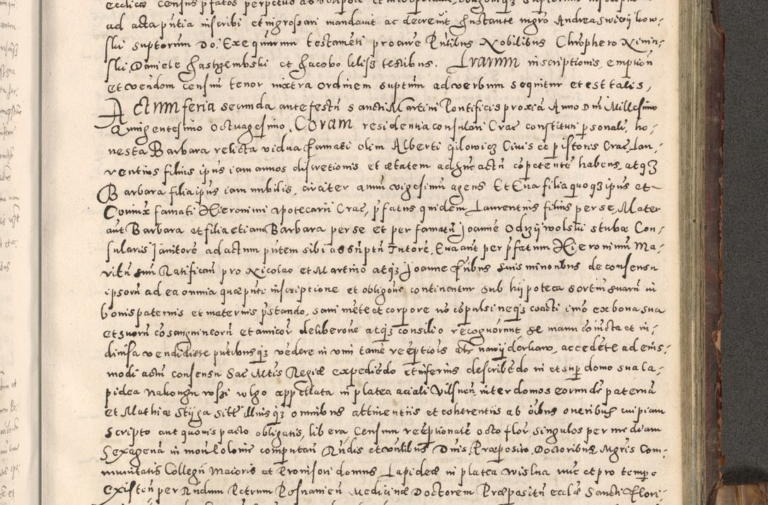 Zdjęcie nr 322 dla obiektu archiwalnego: Acta actorum causarum tam diffinitivarum quam interloquutoriarum sententiarum decretorum obligationum quietatorum constuorum pro reverendum coram Reverendo Domino Alberto Nininski Custode Sandecensis Canonico et Archipresbitero Viccarioque in Spiritualibus ac Officiali Generali Cracoviensis ad Annum Domini Millesimum Qumgentesimum Septuagentesimum Nonum cuius Judictio septima Pontificat SS. nostri Domini Gregory pp. tredecimi Anno septimo inchoantur faliciter