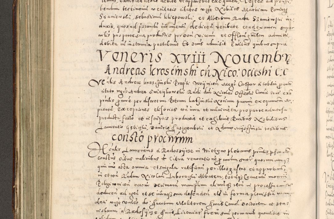 Zdjęcie nr 319 dla obiektu archiwalnego: Acta actorum causarum tam diffinitivarum quam interloquutoriarum sententiarum decretorum obligationum quietatorum constuorum pro reverendum coram Reverendo Domino Alberto Nininski Custode Sandecensis Canonico et Archipresbitero Viccarioque in Spiritualibus ac Officiali Generali Cracoviensis ad Annum Domini Millesimum Qumgentesimum Septuagentesimum Nonum cuius Judictio septima Pontificat SS. nostri Domini Gregory pp. tredecimi Anno septimo inchoantur faliciter