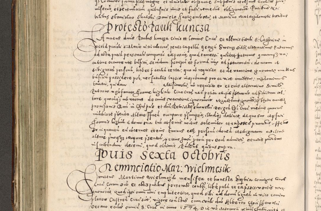 Zdjęcie nr 307 dla obiektu archiwalnego: Acta actorum causarum tam diffinitivarum quam interloquutoriarum sententiarum decretorum obligationum quietatorum constuorum pro reverendum coram Reverendo Domino Alberto Nininski Custode Sandecensis Canonico et Archipresbitero Viccarioque in Spiritualibus ac Officiali Generali Cracoviensis ad Annum Domini Millesimum Qumgentesimum Septuagentesimum Nonum cuius Judictio septima Pontificat SS. nostri Domini Gregory pp. tredecimi Anno septimo inchoantur faliciter