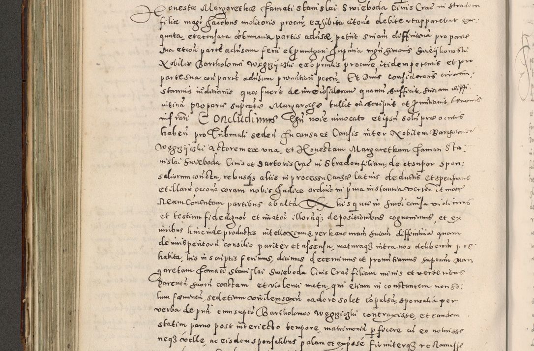 Zdjęcie nr 301 dla obiektu archiwalnego: Acta actorum causarum tam diffinitivarum quam interloquutoriarum sententiarum decretorum obligationum quietatorum constuorum pro reverendum coram Reverendo Domino Alberto Nininski Custode Sandecensis Canonico et Archipresbitero Viccarioque in Spiritualibus ac Officiali Generali Cracoviensis ad Annum Domini Millesimum Qumgentesimum Septuagentesimum Nonum cuius Judictio septima Pontificat SS. nostri Domini Gregory pp. tredecimi Anno septimo inchoantur faliciter