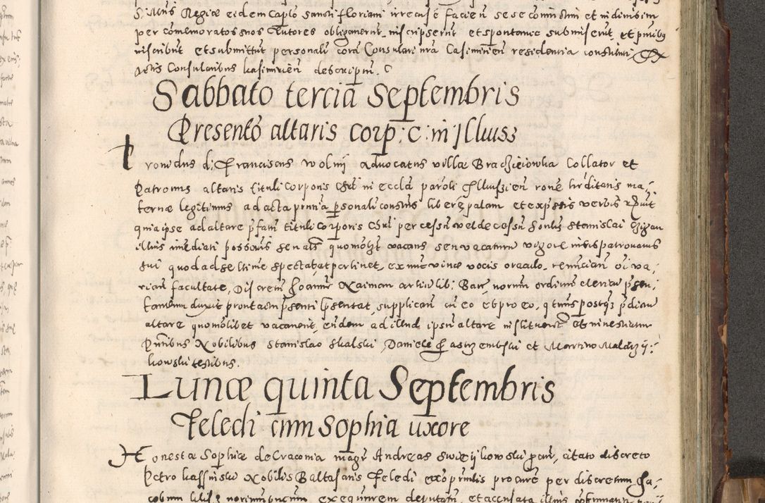 Zdjęcie nr 296 dla obiektu archiwalnego: Acta actorum causarum tam diffinitivarum quam interloquutoriarum sententiarum decretorum obligationum quietatorum constuorum pro reverendum coram Reverendo Domino Alberto Nininski Custode Sandecensis Canonico et Archipresbitero Viccarioque in Spiritualibus ac Officiali Generali Cracoviensis ad Annum Domini Millesimum Qumgentesimum Septuagentesimum Nonum cuius Judictio septima Pontificat SS. nostri Domini Gregory pp. tredecimi Anno septimo inchoantur faliciter