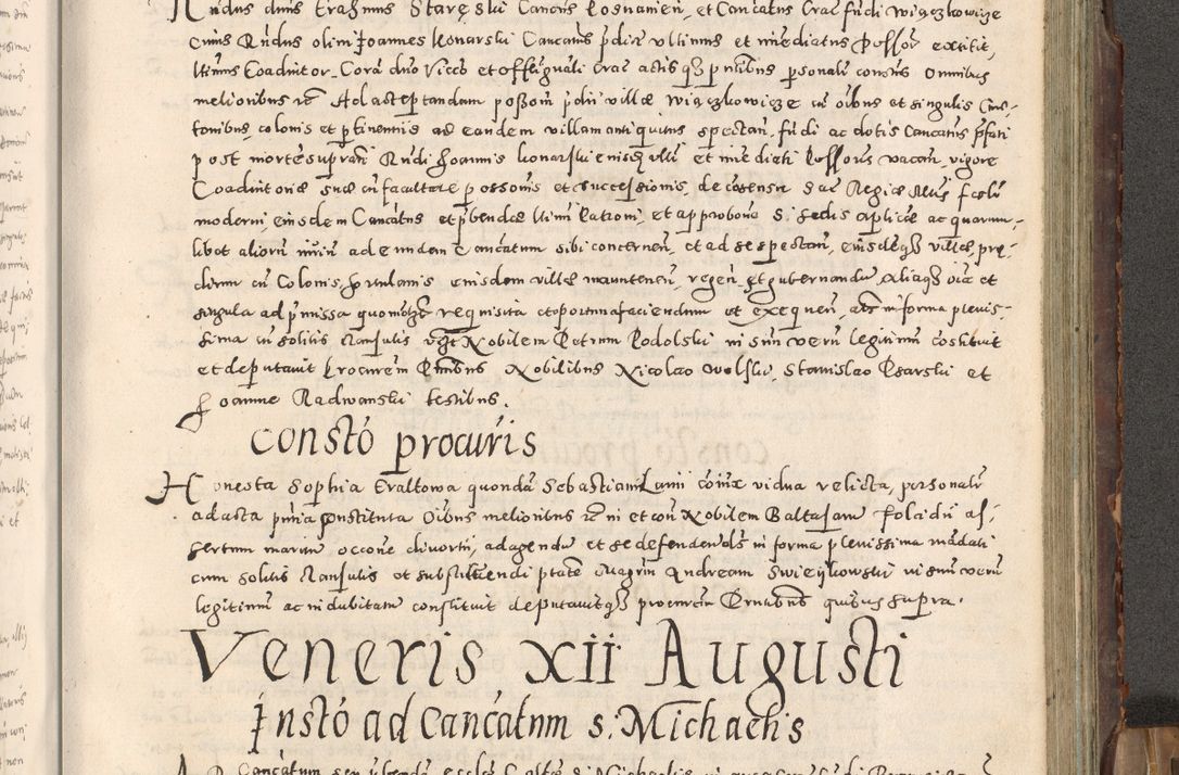 Zdjęcie nr 282 dla obiektu archiwalnego: Acta actorum causarum tam diffinitivarum quam interloquutoriarum sententiarum decretorum obligationum quietatorum constuorum pro reverendum coram Reverendo Domino Alberto Nininski Custode Sandecensis Canonico et Archipresbitero Viccarioque in Spiritualibus ac Officiali Generali Cracoviensis ad Annum Domini Millesimum Qumgentesimum Septuagentesimum Nonum cuius Judictio septima Pontificat SS. nostri Domini Gregory pp. tredecimi Anno septimo inchoantur faliciter