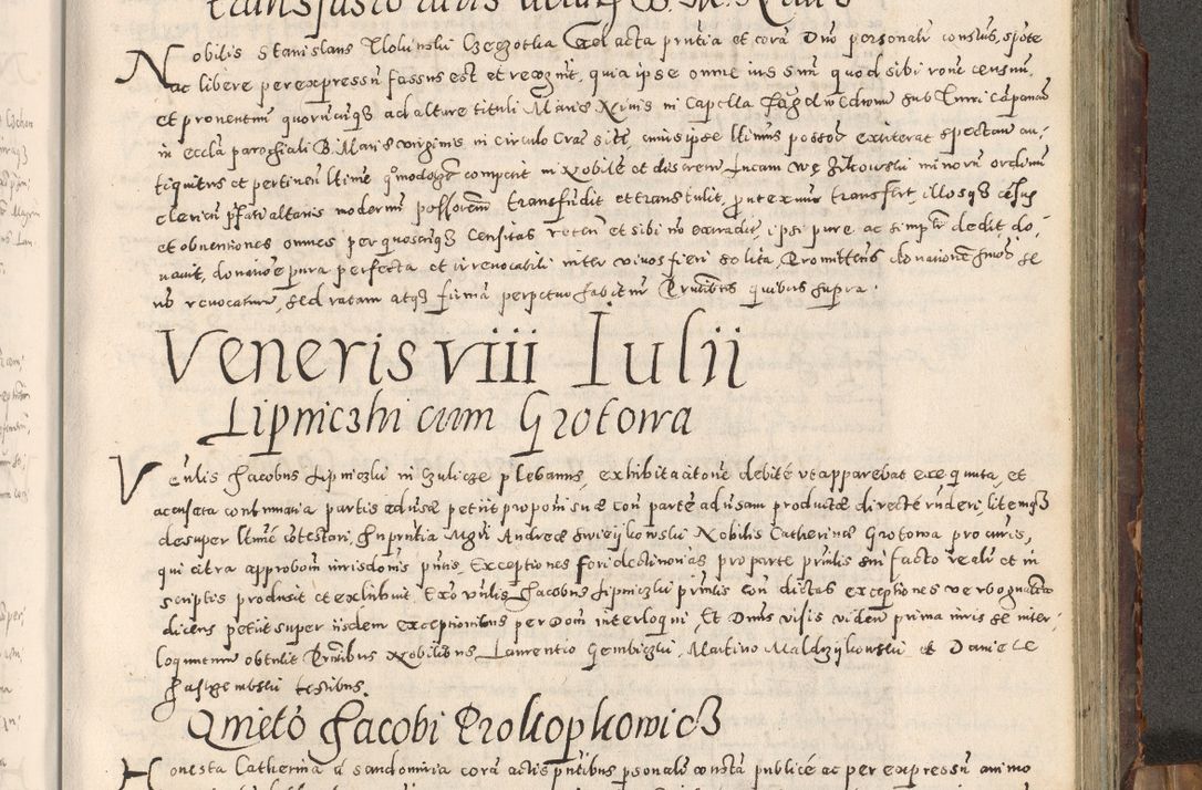 Zdjęcie nr 272 dla obiektu archiwalnego: Acta actorum causarum tam diffinitivarum quam interloquutoriarum sententiarum decretorum obligationum quietatorum constuorum pro reverendum coram Reverendo Domino Alberto Nininski Custode Sandecensis Canonico et Archipresbitero Viccarioque in Spiritualibus ac Officiali Generali Cracoviensis ad Annum Domini Millesimum Qumgentesimum Septuagentesimum Nonum cuius Judictio septima Pontificat SS. nostri Domini Gregory pp. tredecimi Anno septimo inchoantur faliciter