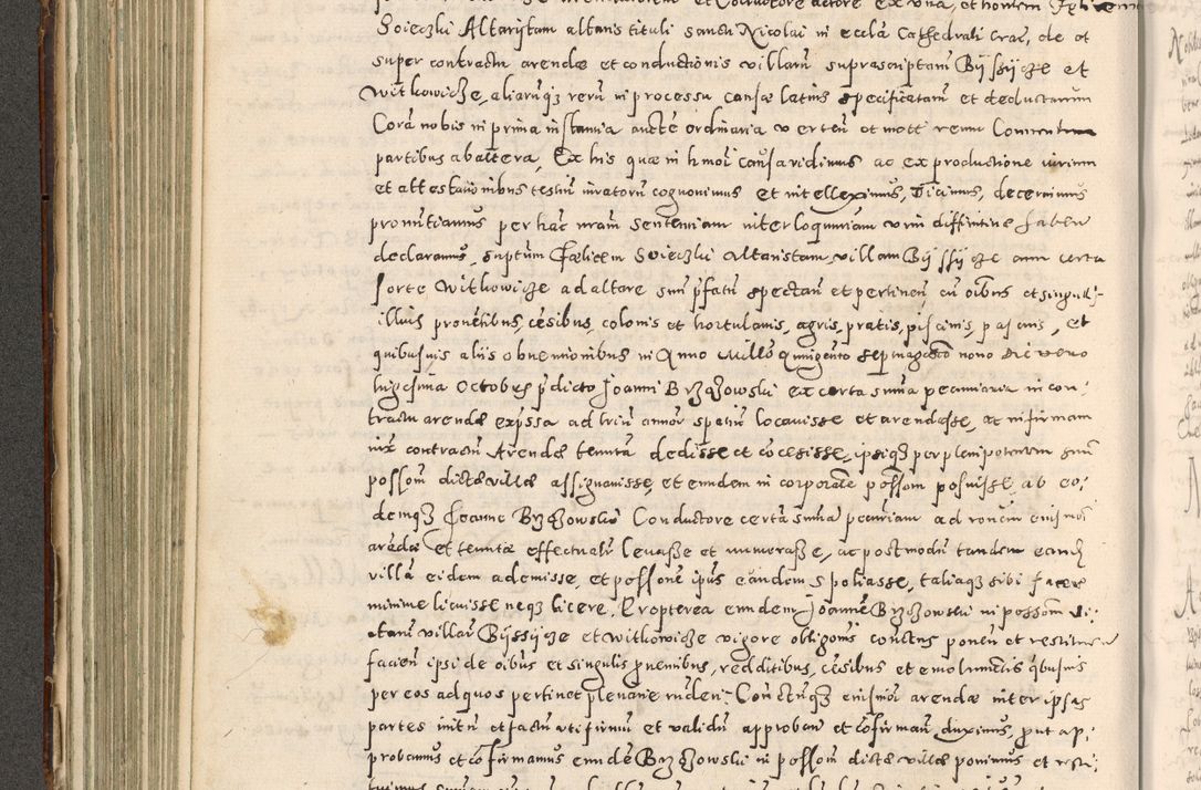 Zdjęcie nr 259 dla obiektu archiwalnego: Acta actorum causarum tam diffinitivarum quam interloquutoriarum sententiarum decretorum obligationum quietatorum constuorum pro reverendum coram Reverendo Domino Alberto Nininski Custode Sandecensis Canonico et Archipresbitero Viccarioque in Spiritualibus ac Officiali Generali Cracoviensis ad Annum Domini Millesimum Qumgentesimum Septuagentesimum Nonum cuius Judictio septima Pontificat SS. nostri Domini Gregory pp. tredecimi Anno septimo inchoantur faliciter