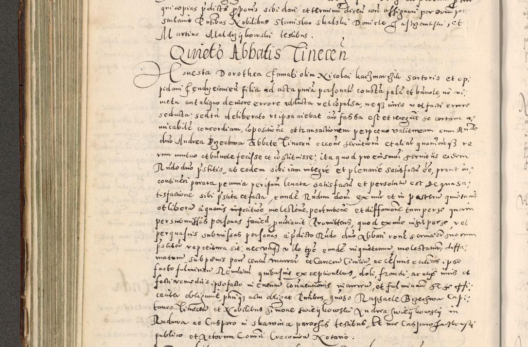 Zdjęcie nr 249 dla obiektu archiwalnego: Acta actorum causarum tam diffinitivarum quam interloquutoriarum sententiarum decretorum obligationum quietatorum constuorum pro reverendum coram Reverendo Domino Alberto Nininski Custode Sandecensis Canonico et Archipresbitero Viccarioque in Spiritualibus ac Officiali Generali Cracoviensis ad Annum Domini Millesimum Qumgentesimum Septuagentesimum Nonum cuius Judictio septima Pontificat SS. nostri Domini Gregory pp. tredecimi Anno septimo inchoantur faliciter