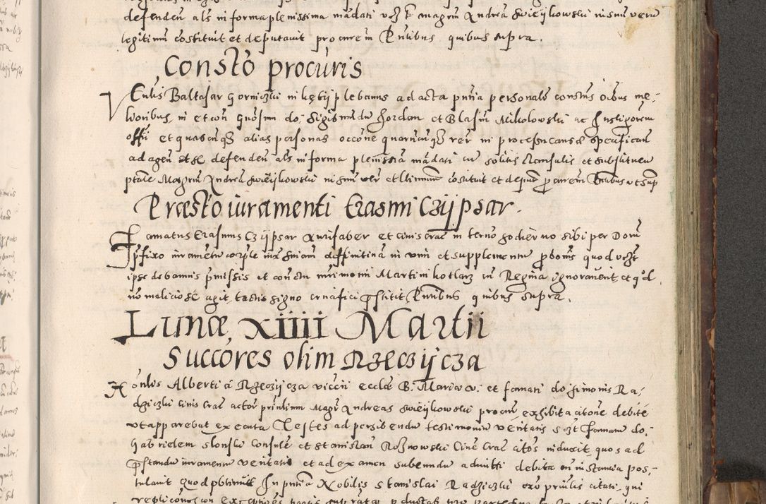 Zdjęcie nr 238 dla obiektu archiwalnego: Acta actorum causarum tam diffinitivarum quam interloquutoriarum sententiarum decretorum obligationum quietatorum constuorum pro reverendum coram Reverendo Domino Alberto Nininski Custode Sandecensis Canonico et Archipresbitero Viccarioque in Spiritualibus ac Officiali Generali Cracoviensis ad Annum Domini Millesimum Qumgentesimum Septuagentesimum Nonum cuius Judictio septima Pontificat SS. nostri Domini Gregory pp. tredecimi Anno septimo inchoantur faliciter