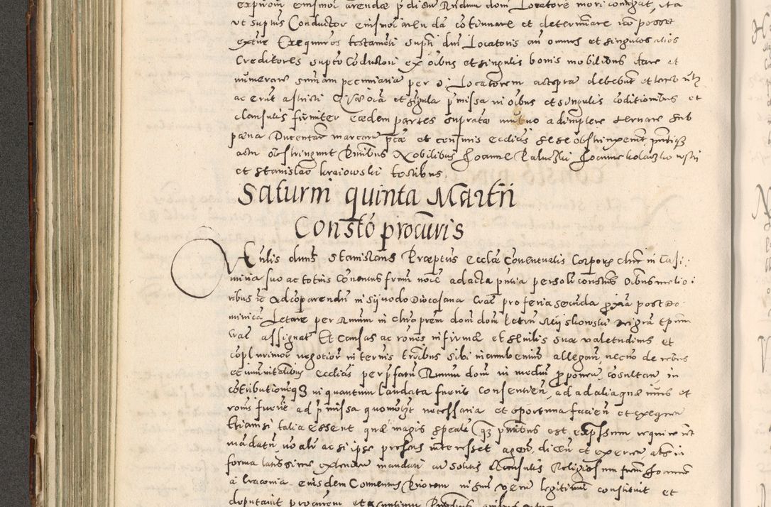 Zdjęcie nr 235 dla obiektu archiwalnego: Acta actorum causarum tam diffinitivarum quam interloquutoriarum sententiarum decretorum obligationum quietatorum constuorum pro reverendum coram Reverendo Domino Alberto Nininski Custode Sandecensis Canonico et Archipresbitero Viccarioque in Spiritualibus ac Officiali Generali Cracoviensis ad Annum Domini Millesimum Qumgentesimum Septuagentesimum Nonum cuius Judictio septima Pontificat SS. nostri Domini Gregory pp. tredecimi Anno septimo inchoantur faliciter