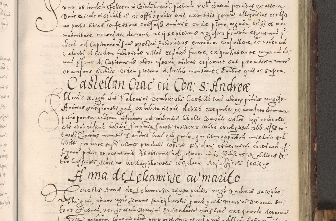 Zdjęcie nr 218 dla obiektu archiwalnego: Acta actorum causarum tam diffinitivarum quam interloquutoriarum sententiarum decretorum obligationum quietatorum constuorum pro reverendum coram Reverendo Domino Alberto Nininski Custode Sandecensis Canonico et Archipresbitero Viccarioque in Spiritualibus ac Officiali Generali Cracoviensis ad Annum Domini Millesimum Qumgentesimum Septuagentesimum Nonum cuius Judictio septima Pontificat SS. nostri Domini Gregory pp. tredecimi Anno septimo inchoantur faliciter