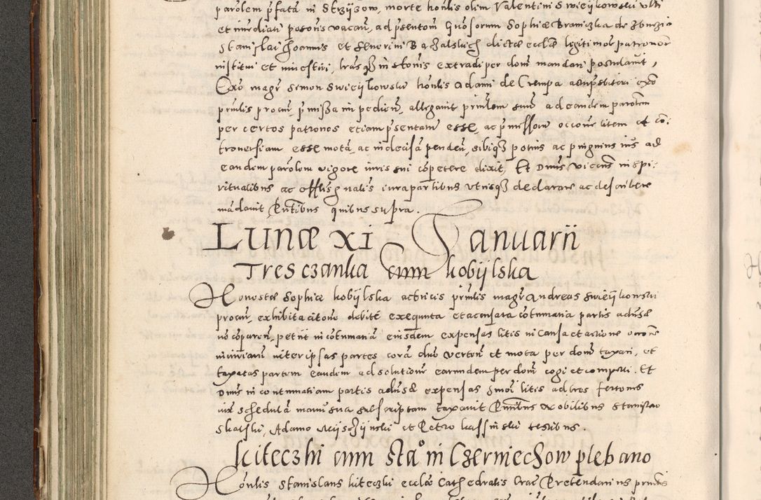Zdjęcie nr 213 dla obiektu archiwalnego: Acta actorum causarum tam diffinitivarum quam interloquutoriarum sententiarum decretorum obligationum quietatorum constuorum pro reverendum coram Reverendo Domino Alberto Nininski Custode Sandecensis Canonico et Archipresbitero Viccarioque in Spiritualibus ac Officiali Generali Cracoviensis ad Annum Domini Millesimum Qumgentesimum Septuagentesimum Nonum cuius Judictio septima Pontificat SS. nostri Domini Gregory pp. tredecimi Anno septimo inchoantur faliciter
