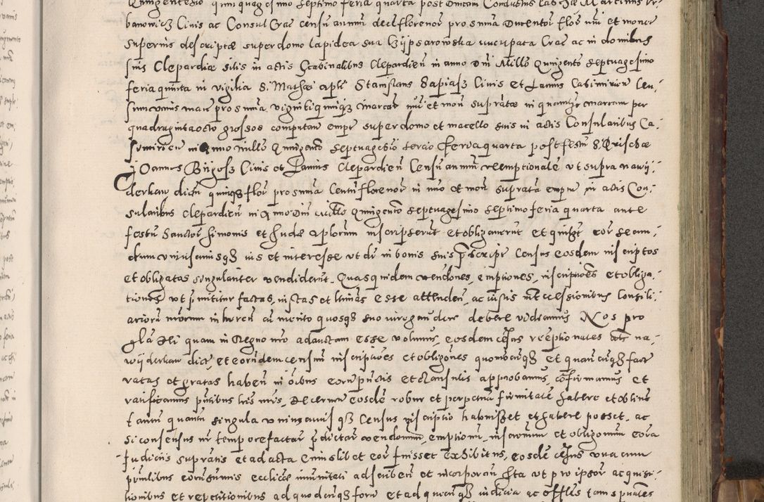 Zdjęcie nr 206 dla obiektu archiwalnego: Acta actorum causarum tam diffinitivarum quam interloquutoriarum sententiarum decretorum obligationum quietatorum constuorum pro reverendum coram Reverendo Domino Alberto Nininski Custode Sandecensis Canonico et Archipresbitero Viccarioque in Spiritualibus ac Officiali Generali Cracoviensis ad Annum Domini Millesimum Qumgentesimum Septuagentesimum Nonum cuius Judictio septima Pontificat SS. nostri Domini Gregory pp. tredecimi Anno septimo inchoantur faliciter