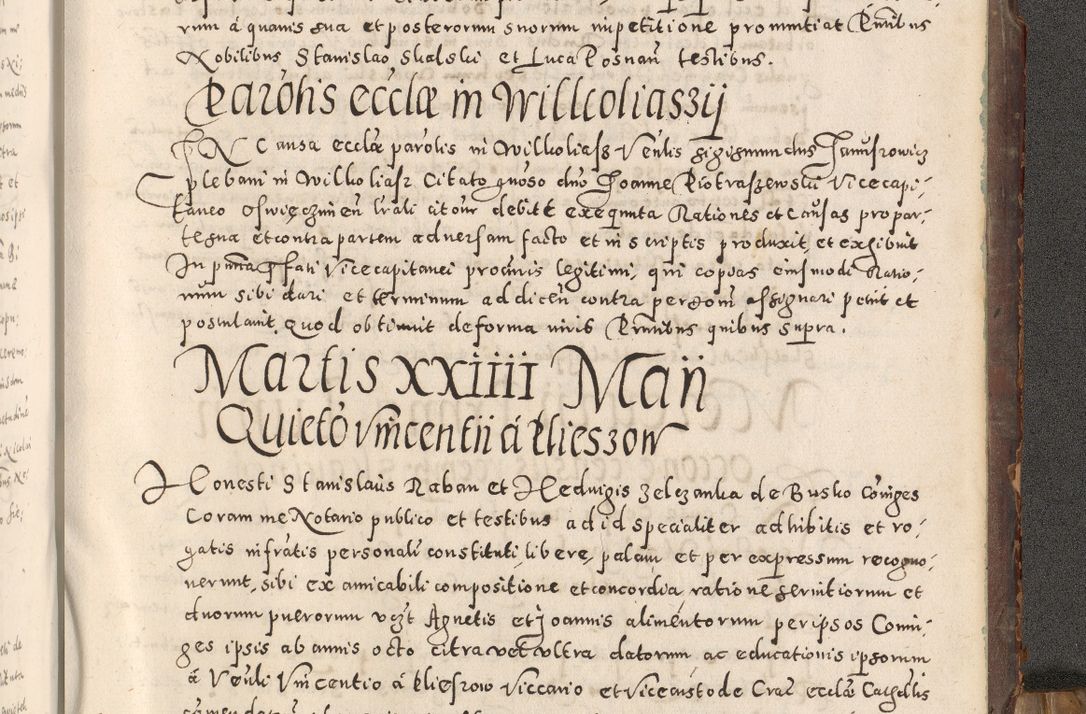 Zdjęcie nr 552 dla obiektu archiwalnego: Acta actorum causarum tam diffinitivarum quam interloquutoriarum sententiarum decretorum obligationum quietatorum constuorum pro reverendum coram Reverendo Domino Alberto Nininski Custode Sandecensis Canonico et Archipresbitero Viccarioque in Spiritualibus ac Officiali Generali Cracoviensis ad Annum Domini Millesimum Qumgentesimum Septuagentesimum Nonum cuius Judictio septima Pontificat SS. nostri Domini Gregory pp. tredecimi Anno septimo inchoantur faliciter