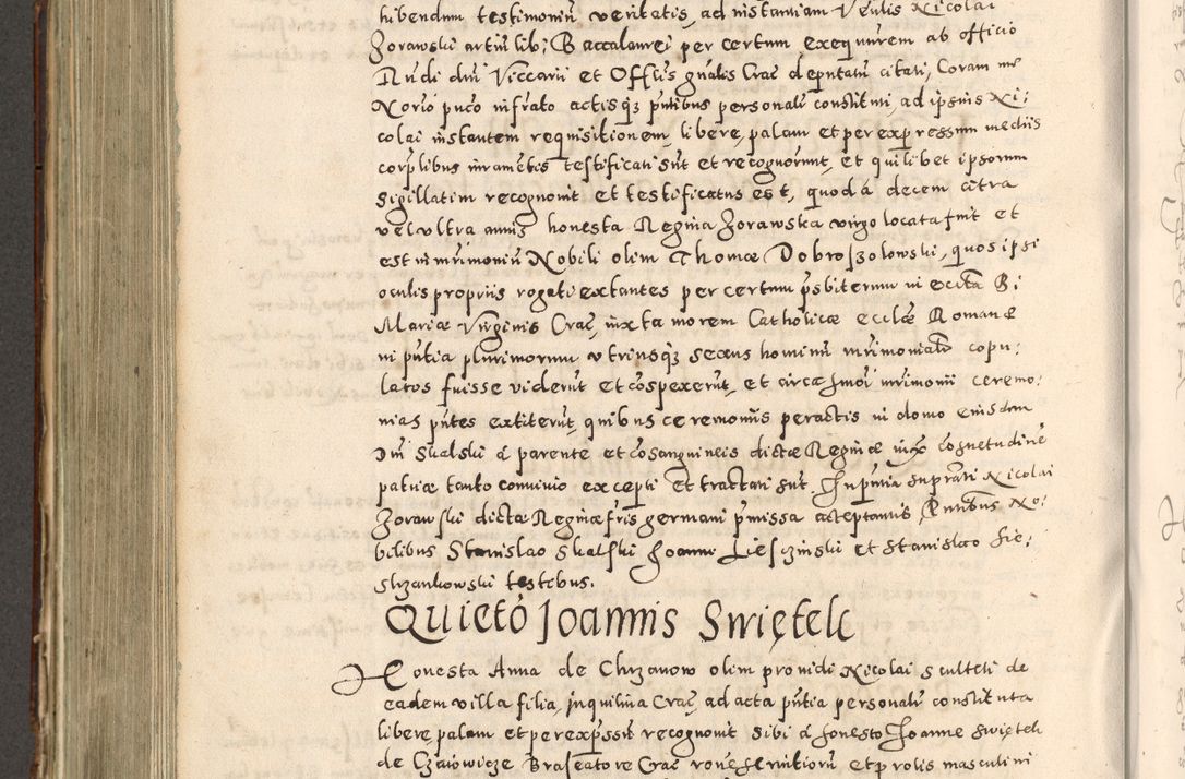 Zdjęcie nr 551 dla obiektu archiwalnego: Acta actorum causarum tam diffinitivarum quam interloquutoriarum sententiarum decretorum obligationum quietatorum constuorum pro reverendum coram Reverendo Domino Alberto Nininski Custode Sandecensis Canonico et Archipresbitero Viccarioque in Spiritualibus ac Officiali Generali Cracoviensis ad Annum Domini Millesimum Qumgentesimum Septuagentesimum Nonum cuius Judictio septima Pontificat SS. nostri Domini Gregory pp. tredecimi Anno septimo inchoantur faliciter