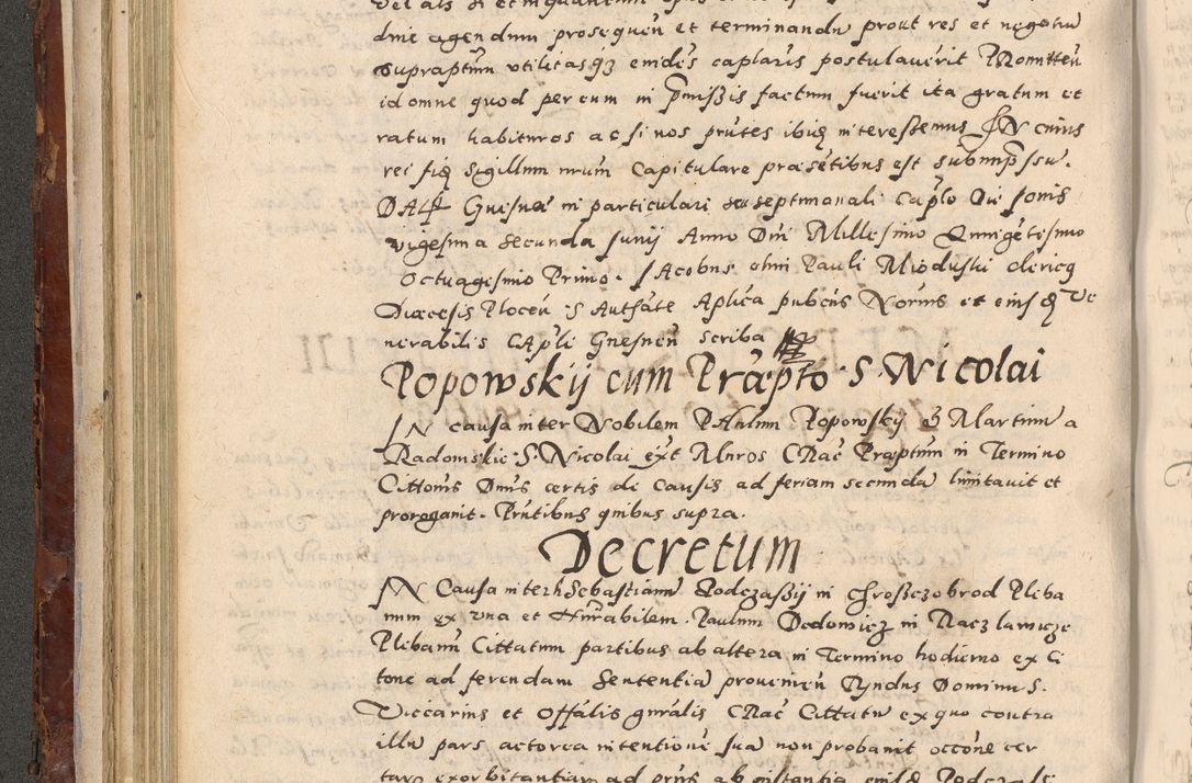 Zdjęcie nr 194 dla obiektu archiwalnego: Acta actorum causarum sententiarum tam diffinitivarum quam interloquutoriarum decretorum obligationum quietationum, constitutionum procuratorum etc. etc. coram Reverendo Domino Stanislao Manieczki Sacratissimi Corporis Christi Cazimiriae Praeposito Viccario in Spiritualibus ac Officiali Generali Cracoviensi ad Annum Domini Millesimum Quingentesimum Octuagesimum Tercium indictione undecima pontificatus Sanctissimi in Christo Patris Domini Nostri Domini Gregorii Divina Providentia Papae Tredecimi Anno ipsius duodecima faeliciter inchoantur 