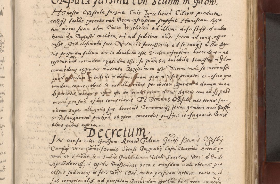 Zdjęcie nr 189 dla obiektu archiwalnego: Acta actorum causarum sententiarum tam diffinitivarum quam interloquutoriarum decretorum obligationum quietationum, constitutionum procuratorum etc. etc. coram Reverendo Domino Stanislao Manieczki Sacratissimi Corporis Christi Cazimiriae Praeposito Viccario in Spiritualibus ac Officiali Generali Cracoviensi ad Annum Domini Millesimum Quingentesimum Octuagesimum Tercium indictione undecima pontificatus Sanctissimi in Christo Patris Domini Nostri Domini Gregorii Divina Providentia Papae Tredecimi Anno ipsius duodecima faeliciter inchoantur 
