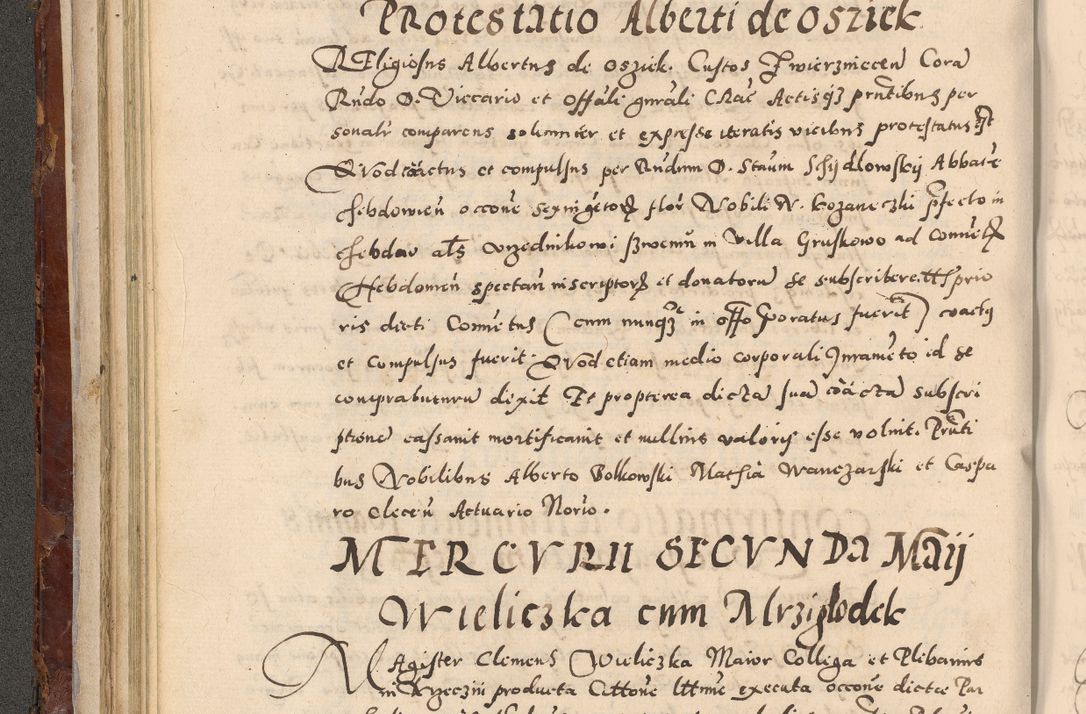 Zdjęcie nr 148 dla obiektu archiwalnego: Acta actorum causarum sententiarum tam diffinitivarum quam interloquutoriarum decretorum obligationum quietationum, constitutionum procuratorum etc. etc. coram Reverendo Domino Stanislao Manieczki Sacratissimi Corporis Christi Cazimiriae Praeposito Viccario in Spiritualibus ac Officiali Generali Cracoviensi ad Annum Domini Millesimum Quingentesimum Octuagesimum Tercium indictione undecima pontificatus Sanctissimi in Christo Patris Domini Nostri Domini Gregorii Divina Providentia Papae Tredecimi Anno ipsius duodecima faeliciter inchoantur 