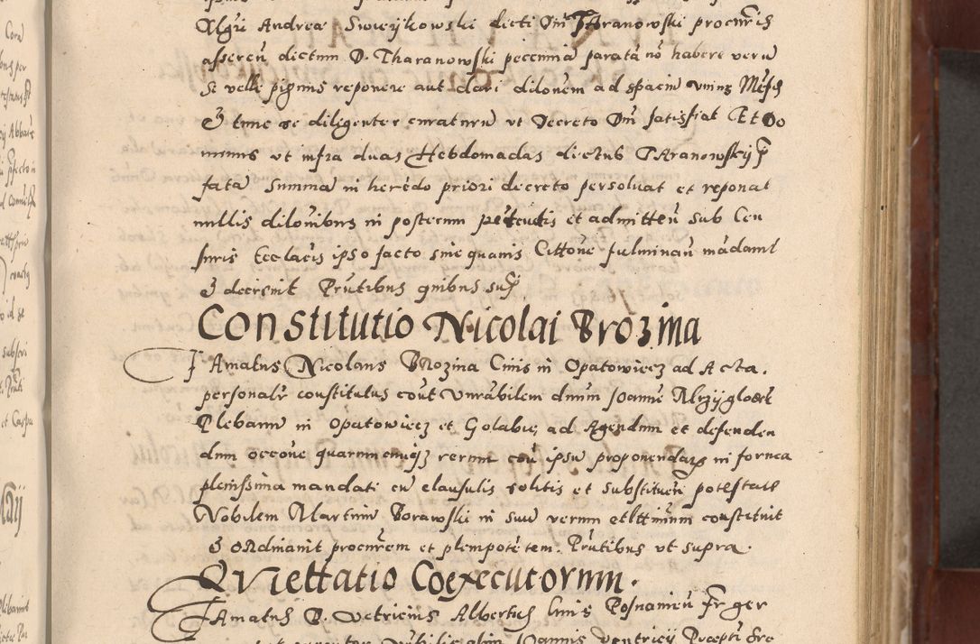 Zdjęcie nr 149 dla obiektu archiwalnego: Acta actorum causarum sententiarum tam diffinitivarum quam interloquutoriarum decretorum obligationum quietationum, constitutionum procuratorum etc. etc. coram Reverendo Domino Stanislao Manieczki Sacratissimi Corporis Christi Cazimiriae Praeposito Viccario in Spiritualibus ac Officiali Generali Cracoviensi ad Annum Domini Millesimum Quingentesimum Octuagesimum Tercium indictione undecima pontificatus Sanctissimi in Christo Patris Domini Nostri Domini Gregorii Divina Providentia Papae Tredecimi Anno ipsius duodecima faeliciter inchoantur 