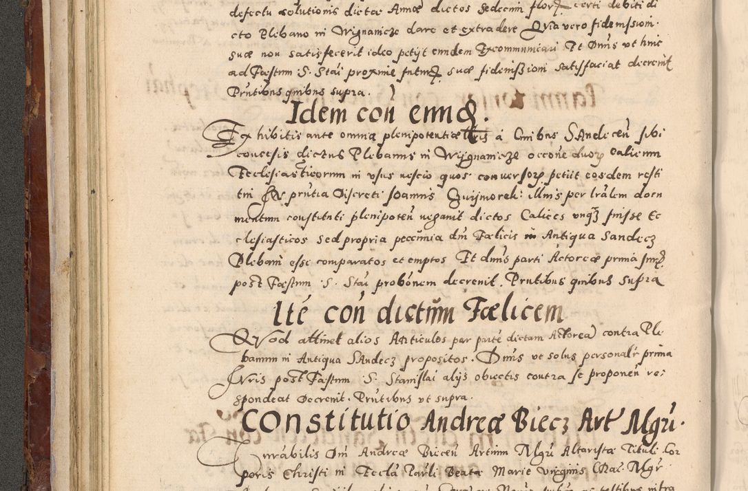Zdjęcie nr 146 dla obiektu archiwalnego: Acta actorum causarum sententiarum tam diffinitivarum quam interloquutoriarum decretorum obligationum quietationum, constitutionum procuratorum etc. etc. coram Reverendo Domino Stanislao Manieczki Sacratissimi Corporis Christi Cazimiriae Praeposito Viccario in Spiritualibus ac Officiali Generali Cracoviensi ad Annum Domini Millesimum Quingentesimum Octuagesimum Tercium indictione undecima pontificatus Sanctissimi in Christo Patris Domini Nostri Domini Gregorii Divina Providentia Papae Tredecimi Anno ipsius duodecima faeliciter inchoantur 