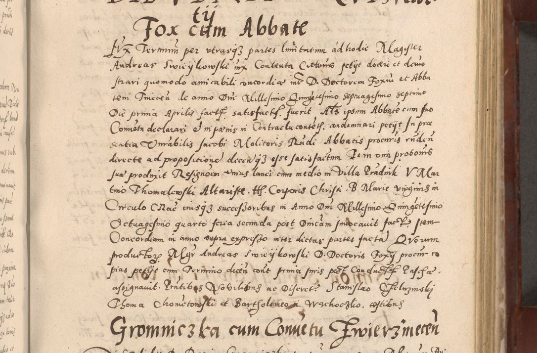 Zdjęcie nr 129 dla obiektu archiwalnego: Acta actorum causarum sententiarum tam diffinitivarum quam interloquutoriarum decretorum obligationum quietationum, constitutionum procuratorum etc. etc. coram Reverendo Domino Stanislao Manieczki Sacratissimi Corporis Christi Cazimiriae Praeposito Viccario in Spiritualibus ac Officiali Generali Cracoviensi ad Annum Domini Millesimum Quingentesimum Octuagesimum Tercium indictione undecima pontificatus Sanctissimi in Christo Patris Domini Nostri Domini Gregorii Divina Providentia Papae Tredecimi Anno ipsius duodecima faeliciter inchoantur 