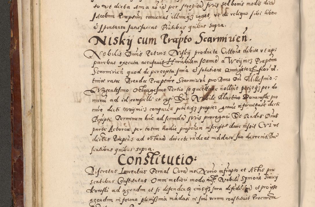 Zdjęcie nr 114 dla obiektu archiwalnego: Acta actorum causarum sententiarum tam diffinitivarum quam interloquutoriarum decretorum obligationum quietationum, constitutionum procuratorum etc. etc. coram Reverendo Domino Stanislao Manieczki Sacratissimi Corporis Christi Cazimiriae Praeposito Viccario in Spiritualibus ac Officiali Generali Cracoviensi ad Annum Domini Millesimum Quingentesimum Octuagesimum Tercium indictione undecima pontificatus Sanctissimi in Christo Patris Domini Nostri Domini Gregorii Divina Providentia Papae Tredecimi Anno ipsius duodecima faeliciter inchoantur 