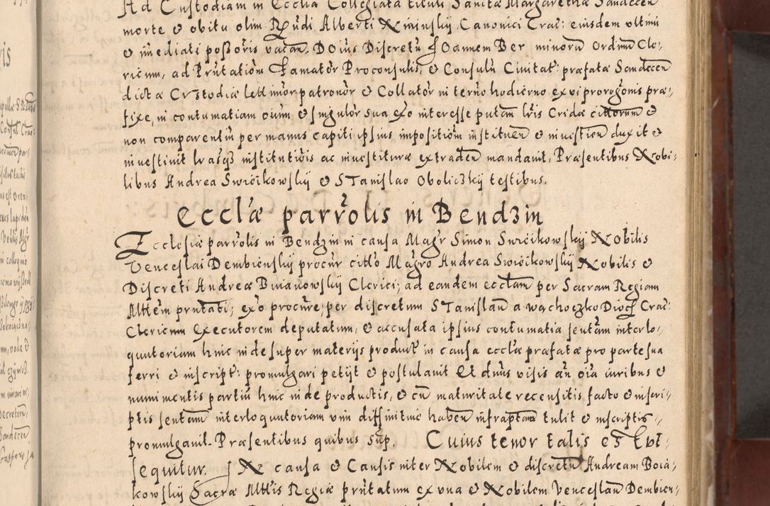 Zdjęcie nr 95 dla obiektu archiwalnego: Acta actorum causarum sententiarum tam diffinitivarum quam interloquutoriarum decretorum obligationum quietationum, constitutionum procuratorum etc. etc. coram Reverendo Domino Stanislao Manieczki Sacratissimi Corporis Christi Cazimiriae Praeposito Viccario in Spiritualibus ac Officiali Generali Cracoviensi ad Annum Domini Millesimum Quingentesimum Octuagesimum Tercium indictione undecima pontificatus Sanctissimi in Christo Patris Domini Nostri Domini Gregorii Divina Providentia Papae Tredecimi Anno ipsius duodecima faeliciter inchoantur 