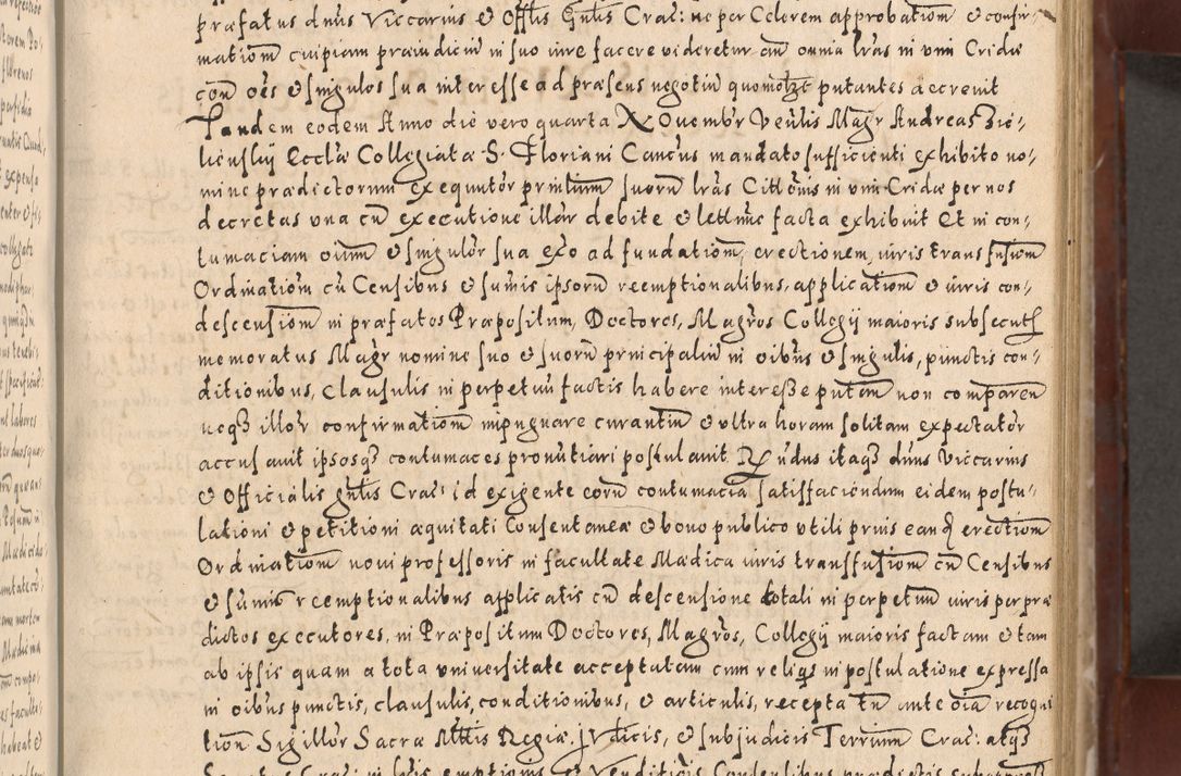 Zdjęcie nr 93 dla obiektu archiwalnego: Acta actorum causarum sententiarum tam diffinitivarum quam interloquutoriarum decretorum obligationum quietationum, constitutionum procuratorum etc. etc. coram Reverendo Domino Stanislao Manieczki Sacratissimi Corporis Christi Cazimiriae Praeposito Viccario in Spiritualibus ac Officiali Generali Cracoviensi ad Annum Domini Millesimum Quingentesimum Octuagesimum Tercium indictione undecima pontificatus Sanctissimi in Christo Patris Domini Nostri Domini Gregorii Divina Providentia Papae Tredecimi Anno ipsius duodecima faeliciter inchoantur 