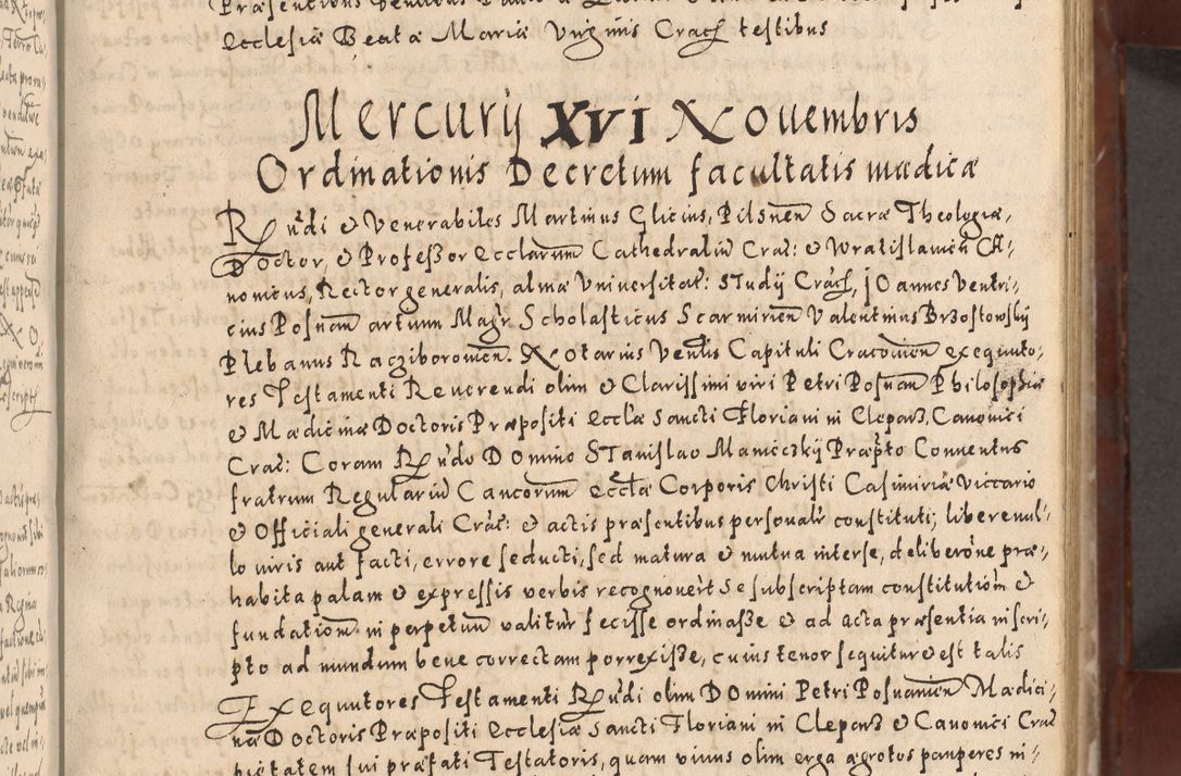 Zdjęcie nr 87 dla obiektu archiwalnego: Acta actorum causarum sententiarum tam diffinitivarum quam interloquutoriarum decretorum obligationum quietationum, constitutionum procuratorum etc. etc. coram Reverendo Domino Stanislao Manieczki Sacratissimi Corporis Christi Cazimiriae Praeposito Viccario in Spiritualibus ac Officiali Generali Cracoviensi ad Annum Domini Millesimum Quingentesimum Octuagesimum Tercium indictione undecima pontificatus Sanctissimi in Christo Patris Domini Nostri Domini Gregorii Divina Providentia Papae Tredecimi Anno ipsius duodecima faeliciter inchoantur 