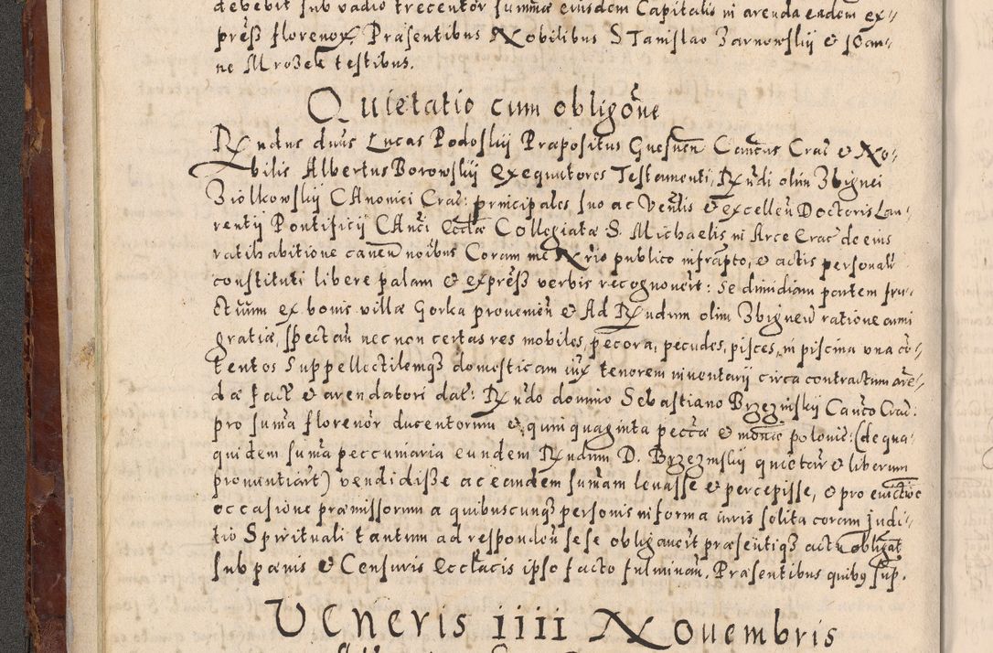 Zdjęcie nr 80 dla obiektu archiwalnego: Acta actorum causarum sententiarum tam diffinitivarum quam interloquutoriarum decretorum obligationum quietationum, constitutionum procuratorum etc. etc. coram Reverendo Domino Stanislao Manieczki Sacratissimi Corporis Christi Cazimiriae Praeposito Viccario in Spiritualibus ac Officiali Generali Cracoviensi ad Annum Domini Millesimum Quingentesimum Octuagesimum Tercium indictione undecima pontificatus Sanctissimi in Christo Patris Domini Nostri Domini Gregorii Divina Providentia Papae Tredecimi Anno ipsius duodecima faeliciter inchoantur 