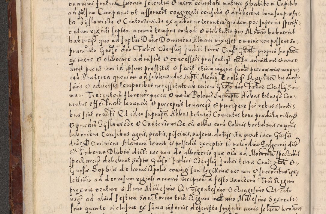Zdjęcie nr 74 dla obiektu archiwalnego: Acta actorum causarum sententiarum tam diffinitivarum quam interloquutoriarum decretorum obligationum quietationum, constitutionum procuratorum etc. etc. coram Reverendo Domino Stanislao Manieczki Sacratissimi Corporis Christi Cazimiriae Praeposito Viccario in Spiritualibus ac Officiali Generali Cracoviensi ad Annum Domini Millesimum Quingentesimum Octuagesimum Tercium indictione undecima pontificatus Sanctissimi in Christo Patris Domini Nostri Domini Gregorii Divina Providentia Papae Tredecimi Anno ipsius duodecima faeliciter inchoantur 