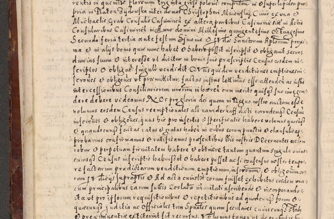 Zdjęcie nr 72 dla obiektu archiwalnego: Acta actorum causarum sententiarum tam diffinitivarum quam interloquutoriarum decretorum obligationum quietationum, constitutionum procuratorum etc. etc. coram Reverendo Domino Stanislao Manieczki Sacratissimi Corporis Christi Cazimiriae Praeposito Viccario in Spiritualibus ac Officiali Generali Cracoviensi ad Annum Domini Millesimum Quingentesimum Octuagesimum Tercium indictione undecima pontificatus Sanctissimi in Christo Patris Domini Nostri Domini Gregorii Divina Providentia Papae Tredecimi Anno ipsius duodecima faeliciter inchoantur 