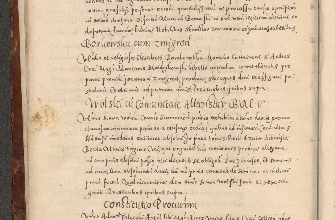 Zdjęcie nr 56 dla obiektu archiwalnego: Acta actorum causarum sententiarum tam diffinitivarum quam interloquutoriarum decretorum obligationum quietationum, constitutionum procuratorum etc. etc. coram Reverendo Domino Stanislao Manieczki Sacratissimi Corporis Christi Cazimiriae Praeposito Viccario in Spiritualibus ac Officiali Generali Cracoviensi ad Annum Domini Millesimum Quingentesimum Octuagesimum Tercium indictione undecima pontificatus Sanctissimi in Christo Patris Domini Nostri Domini Gregorii Divina Providentia Papae Tredecimi Anno ipsius duodecima faeliciter inchoantur 