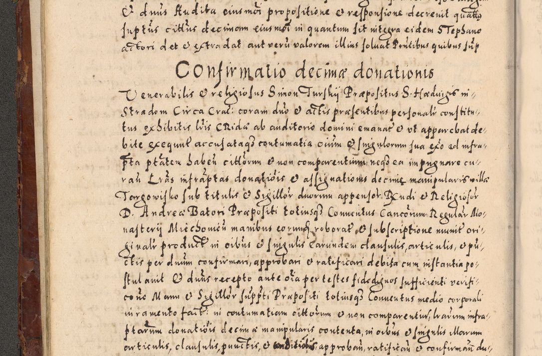 Zdjęcie nr 54 dla obiektu archiwalnego: Acta actorum causarum sententiarum tam diffinitivarum quam interloquutoriarum decretorum obligationum quietationum, constitutionum procuratorum etc. etc. coram Reverendo Domino Stanislao Manieczki Sacratissimi Corporis Christi Cazimiriae Praeposito Viccario in Spiritualibus ac Officiali Generali Cracoviensi ad Annum Domini Millesimum Quingentesimum Octuagesimum Tercium indictione undecima pontificatus Sanctissimi in Christo Patris Domini Nostri Domini Gregorii Divina Providentia Papae Tredecimi Anno ipsius duodecima faeliciter inchoantur 