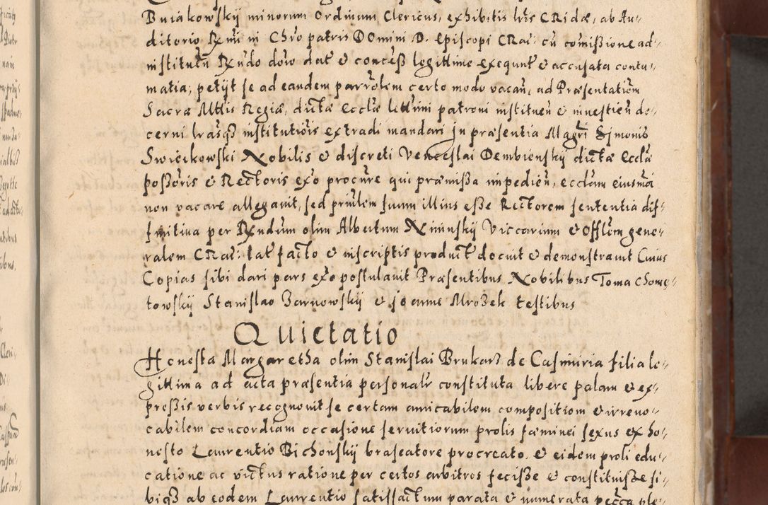 Zdjęcie nr 53 dla obiektu archiwalnego: Acta actorum causarum sententiarum tam diffinitivarum quam interloquutoriarum decretorum obligationum quietationum, constitutionum procuratorum etc. etc. coram Reverendo Domino Stanislao Manieczki Sacratissimi Corporis Christi Cazimiriae Praeposito Viccario in Spiritualibus ac Officiali Generali Cracoviensi ad Annum Domini Millesimum Quingentesimum Octuagesimum Tercium indictione undecima pontificatus Sanctissimi in Christo Patris Domini Nostri Domini Gregorii Divina Providentia Papae Tredecimi Anno ipsius duodecima faeliciter inchoantur 