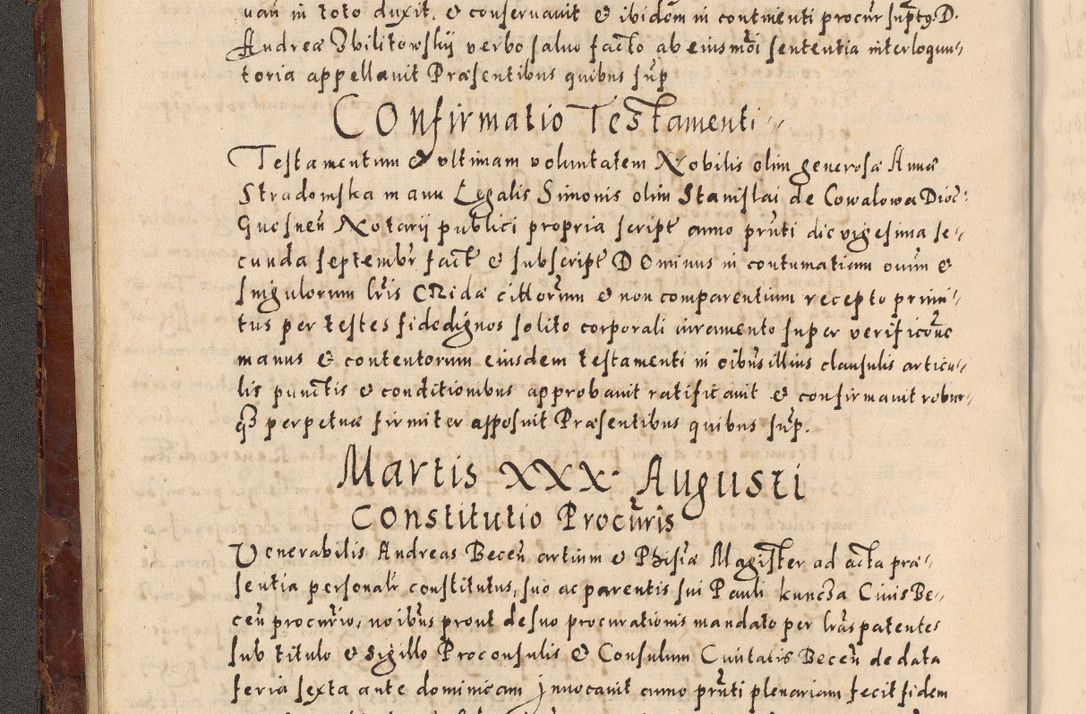 Zdjęcie nr 48 dla obiektu archiwalnego: Acta actorum causarum sententiarum tam diffinitivarum quam interloquutoriarum decretorum obligationum quietationum, constitutionum procuratorum etc. etc. coram Reverendo Domino Stanislao Manieczki Sacratissimi Corporis Christi Cazimiriae Praeposito Viccario in Spiritualibus ac Officiali Generali Cracoviensi ad Annum Domini Millesimum Quingentesimum Octuagesimum Tercium indictione undecima pontificatus Sanctissimi in Christo Patris Domini Nostri Domini Gregorii Divina Providentia Papae Tredecimi Anno ipsius duodecima faeliciter inchoantur 