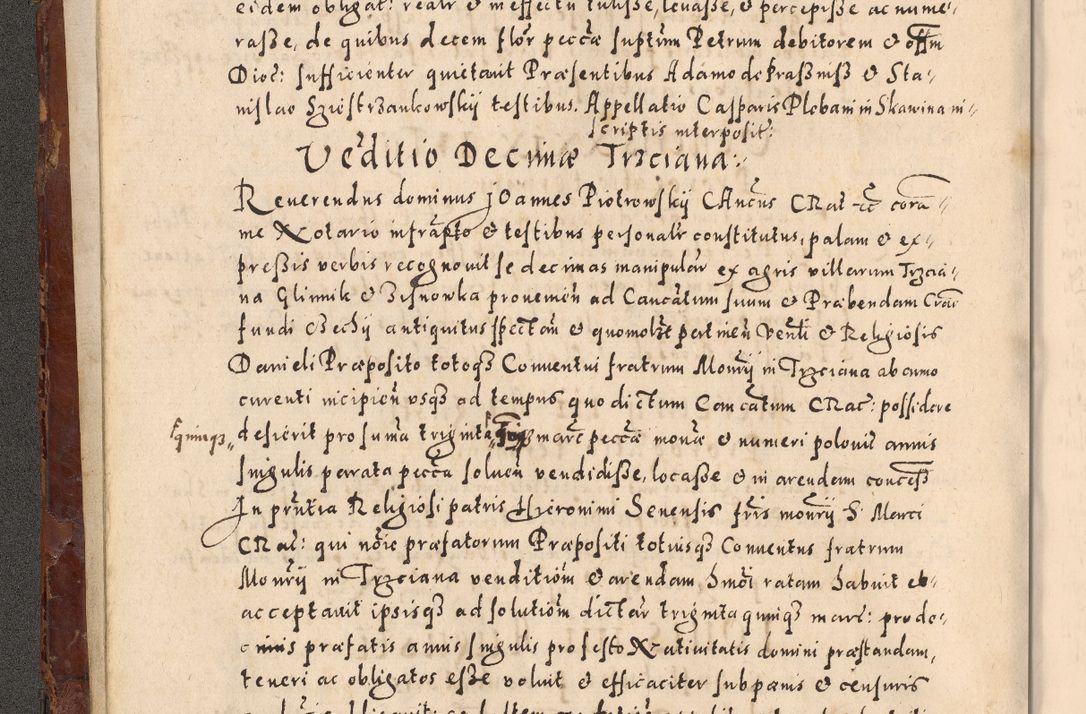 Zdjęcie nr 42 dla obiektu archiwalnego: Acta actorum causarum sententiarum tam diffinitivarum quam interloquutoriarum decretorum obligationum quietationum, constitutionum procuratorum etc. etc. coram Reverendo Domino Stanislao Manieczki Sacratissimi Corporis Christi Cazimiriae Praeposito Viccario in Spiritualibus ac Officiali Generali Cracoviensi ad Annum Domini Millesimum Quingentesimum Octuagesimum Tercium indictione undecima pontificatus Sanctissimi in Christo Patris Domini Nostri Domini Gregorii Divina Providentia Papae Tredecimi Anno ipsius duodecima faeliciter inchoantur 