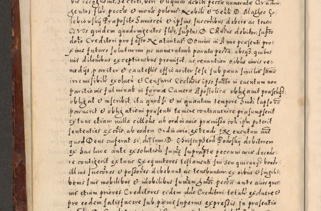 Zdjęcie nr 38 dla obiektu archiwalnego: Acta actorum causarum sententiarum tam diffinitivarum quam interloquutoriarum decretorum obligationum quietationum, constitutionum procuratorum etc. etc. coram Reverendo Domino Stanislao Manieczki Sacratissimi Corporis Christi Cazimiriae Praeposito Viccario in Spiritualibus ac Officiali Generali Cracoviensi ad Annum Domini Millesimum Quingentesimum Octuagesimum Tercium indictione undecima pontificatus Sanctissimi in Christo Patris Domini Nostri Domini Gregorii Divina Providentia Papae Tredecimi Anno ipsius duodecima faeliciter inchoantur 