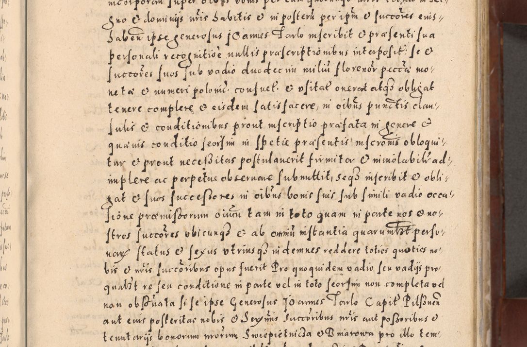 Zdjęcie nr 35 dla obiektu archiwalnego: Acta actorum causarum sententiarum tam diffinitivarum quam interloquutoriarum decretorum obligationum quietationum, constitutionum procuratorum etc. etc. coram Reverendo Domino Stanislao Manieczki Sacratissimi Corporis Christi Cazimiriae Praeposito Viccario in Spiritualibus ac Officiali Generali Cracoviensi ad Annum Domini Millesimum Quingentesimum Octuagesimum Tercium indictione undecima pontificatus Sanctissimi in Christo Patris Domini Nostri Domini Gregorii Divina Providentia Papae Tredecimi Anno ipsius duodecima faeliciter inchoantur 