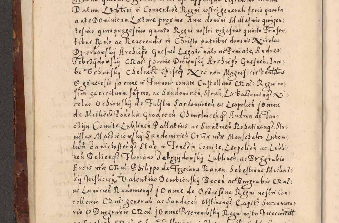 Zdjęcie nr 36 dla obiektu archiwalnego: Acta actorum causarum sententiarum tam diffinitivarum quam interloquutoriarum decretorum obligationum quietationum, constitutionum procuratorum etc. etc. coram Reverendo Domino Stanislao Manieczki Sacratissimi Corporis Christi Cazimiriae Praeposito Viccario in Spiritualibus ac Officiali Generali Cracoviensi ad Annum Domini Millesimum Quingentesimum Octuagesimum Tercium indictione undecima pontificatus Sanctissimi in Christo Patris Domini Nostri Domini Gregorii Divina Providentia Papae Tredecimi Anno ipsius duodecima faeliciter inchoantur 