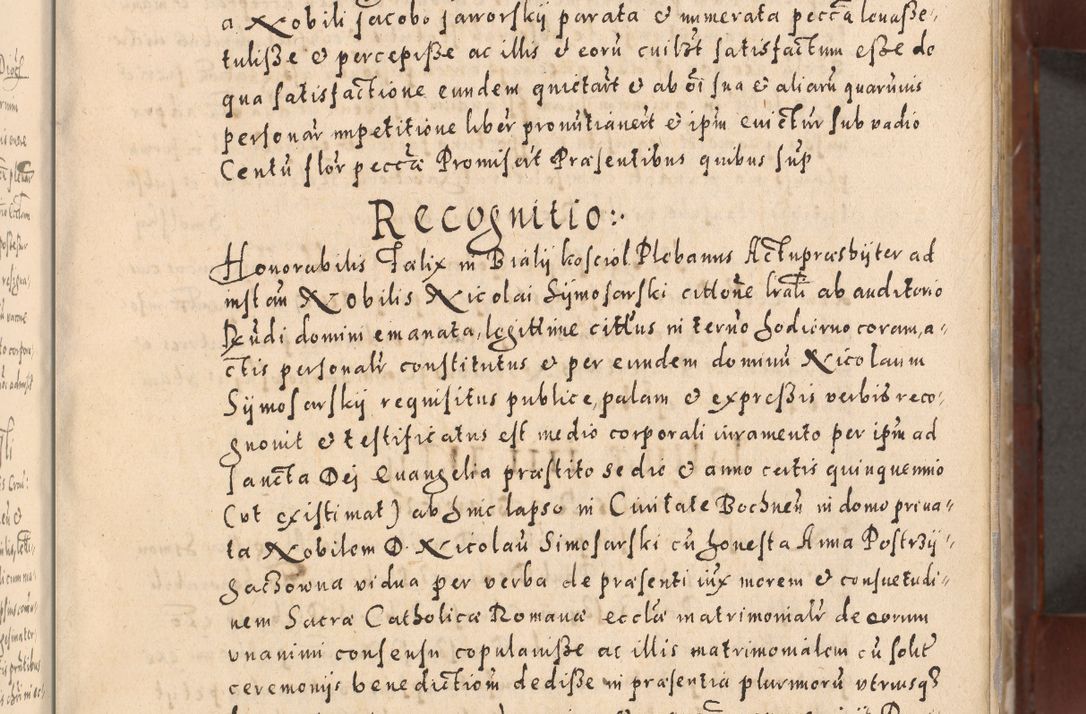 Zdjęcie nr 23 dla obiektu archiwalnego: Acta actorum causarum sententiarum tam diffinitivarum quam interloquutoriarum decretorum obligationum quietationum, constitutionum procuratorum etc. etc. coram Reverendo Domino Stanislao Manieczki Sacratissimi Corporis Christi Cazimiriae Praeposito Viccario in Spiritualibus ac Officiali Generali Cracoviensi ad Annum Domini Millesimum Quingentesimum Octuagesimum Tercium indictione undecima pontificatus Sanctissimi in Christo Patris Domini Nostri Domini Gregorii Divina Providentia Papae Tredecimi Anno ipsius duodecima faeliciter inchoantur 