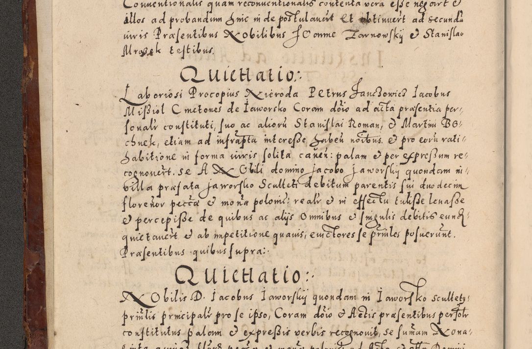 Zdjęcie nr 18 dla obiektu archiwalnego: Acta actorum causarum sententiarum tam diffinitivarum quam interloquutoriarum decretorum obligationum quietationum, constitutionum procuratorum etc. etc. coram Reverendo Domino Stanislao Manieczki Sacratissimi Corporis Christi Cazimiriae Praeposito Viccario in Spiritualibus ac Officiali Generali Cracoviensi ad Annum Domini Millesimum Quingentesimum Octuagesimum Tercium indictione undecima pontificatus Sanctissimi in Christo Patris Domini Nostri Domini Gregorii Divina Providentia Papae Tredecimi Anno ipsius duodecima faeliciter inchoantur 