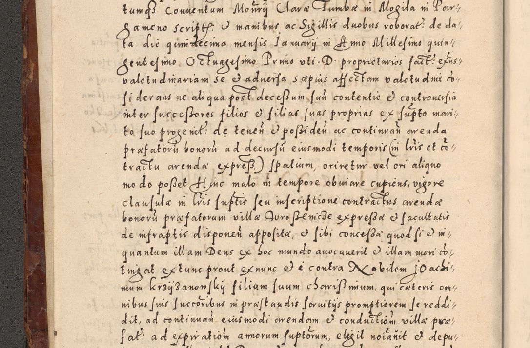 Zdjęcie nr 16 dla obiektu archiwalnego: Acta actorum causarum sententiarum tam diffinitivarum quam interloquutoriarum decretorum obligationum quietationum, constitutionum procuratorum etc. etc. coram Reverendo Domino Stanislao Manieczki Sacratissimi Corporis Christi Cazimiriae Praeposito Viccario in Spiritualibus ac Officiali Generali Cracoviensi ad Annum Domini Millesimum Quingentesimum Octuagesimum Tercium indictione undecima pontificatus Sanctissimi in Christo Patris Domini Nostri Domini Gregorii Divina Providentia Papae Tredecimi Anno ipsius duodecima faeliciter inchoantur 