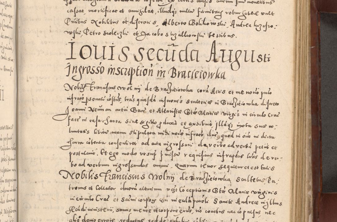 Zdjęcie nr 403 dla obiektu archiwalnego: Acta actorum causarum sententiarum tam diffinitivarum quam interloquutoriarum decretorum obligationum quietationum, constitutionum procuratorum etc. etc. coram Reverendo Domino Stanislao Manieczki Sacratissimi Corporis Christi Cazimiriae Praeposito Viccario in Spiritualibus ac Officiali Generali Cracoviensi ad Annum Domini Millesimum Quingentesimum Octuagesimum Tercium indictione undecima pontificatus Sanctissimi in Christo Patris Domini Nostri Domini Gregorii Divina Providentia Papae Tredecimi Anno ipsius duodecima faeliciter inchoantur 
