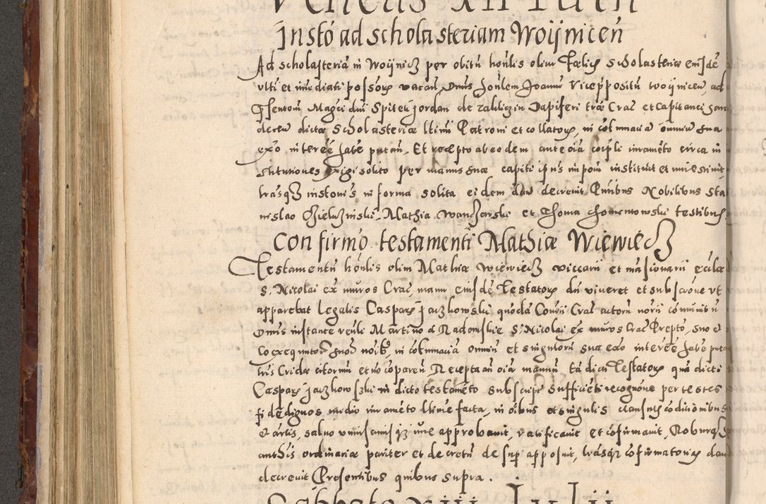 Zdjęcie nr 398 dla obiektu archiwalnego: Acta actorum causarum sententiarum tam diffinitivarum quam interloquutoriarum decretorum obligationum quietationum, constitutionum procuratorum etc. etc. coram Reverendo Domino Stanislao Manieczki Sacratissimi Corporis Christi Cazimiriae Praeposito Viccario in Spiritualibus ac Officiali Generali Cracoviensi ad Annum Domini Millesimum Quingentesimum Octuagesimum Tercium indictione undecima pontificatus Sanctissimi in Christo Patris Domini Nostri Domini Gregorii Divina Providentia Papae Tredecimi Anno ipsius duodecima faeliciter inchoantur 
