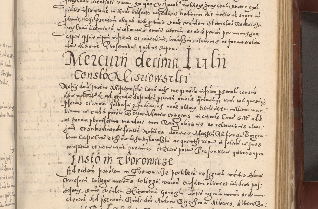 Zdjęcie nr 397 dla obiektu archiwalnego: Acta actorum causarum sententiarum tam diffinitivarum quam interloquutoriarum decretorum obligationum quietationum, constitutionum procuratorum etc. etc. coram Reverendo Domino Stanislao Manieczki Sacratissimi Corporis Christi Cazimiriae Praeposito Viccario in Spiritualibus ac Officiali Generali Cracoviensi ad Annum Domini Millesimum Quingentesimum Octuagesimum Tercium indictione undecima pontificatus Sanctissimi in Christo Patris Domini Nostri Domini Gregorii Divina Providentia Papae Tredecimi Anno ipsius duodecima faeliciter inchoantur 