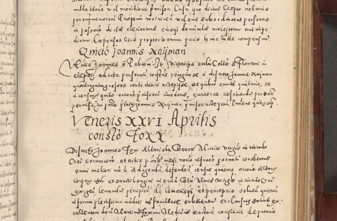 Zdjęcie nr 375 dla obiektu archiwalnego: Acta actorum causarum sententiarum tam diffinitivarum quam interloquutoriarum decretorum obligationum quietationum, constitutionum procuratorum etc. etc. coram Reverendo Domino Stanislao Manieczki Sacratissimi Corporis Christi Cazimiriae Praeposito Viccario in Spiritualibus ac Officiali Generali Cracoviensi ad Annum Domini Millesimum Quingentesimum Octuagesimum Tercium indictione undecima pontificatus Sanctissimi in Christo Patris Domini Nostri Domini Gregorii Divina Providentia Papae Tredecimi Anno ipsius duodecima faeliciter inchoantur 
