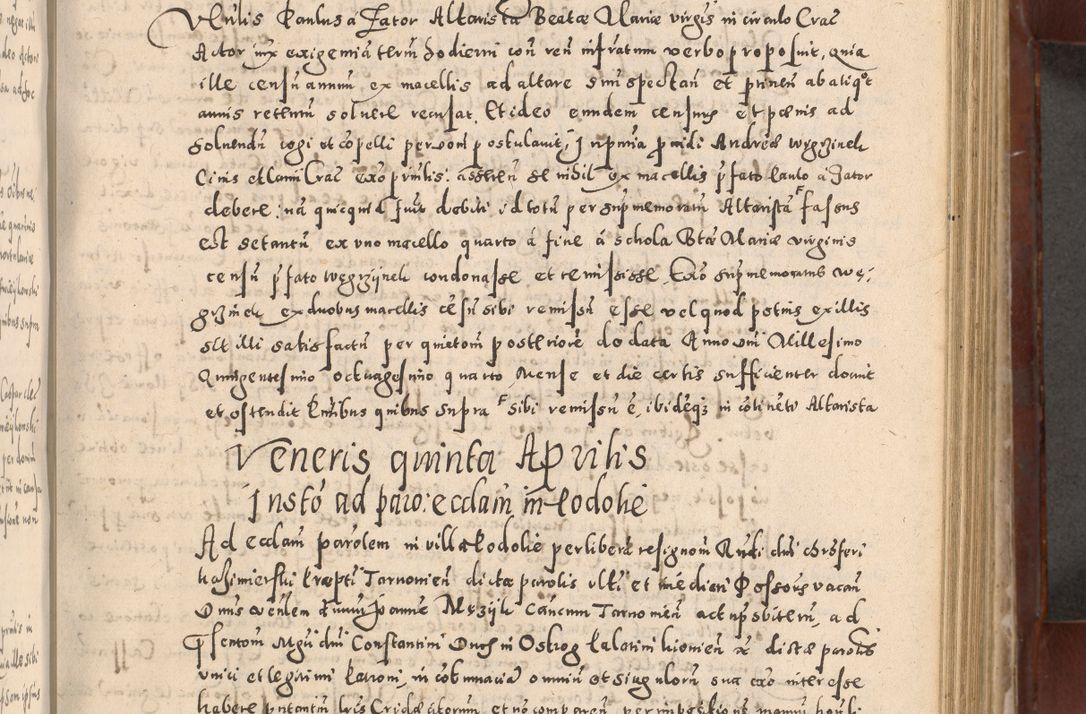 Zdjęcie nr 371 dla obiektu archiwalnego: Acta actorum causarum sententiarum tam diffinitivarum quam interloquutoriarum decretorum obligationum quietationum, constitutionum procuratorum etc. etc. coram Reverendo Domino Stanislao Manieczki Sacratissimi Corporis Christi Cazimiriae Praeposito Viccario in Spiritualibus ac Officiali Generali Cracoviensi ad Annum Domini Millesimum Quingentesimum Octuagesimum Tercium indictione undecima pontificatus Sanctissimi in Christo Patris Domini Nostri Domini Gregorii Divina Providentia Papae Tredecimi Anno ipsius duodecima faeliciter inchoantur 