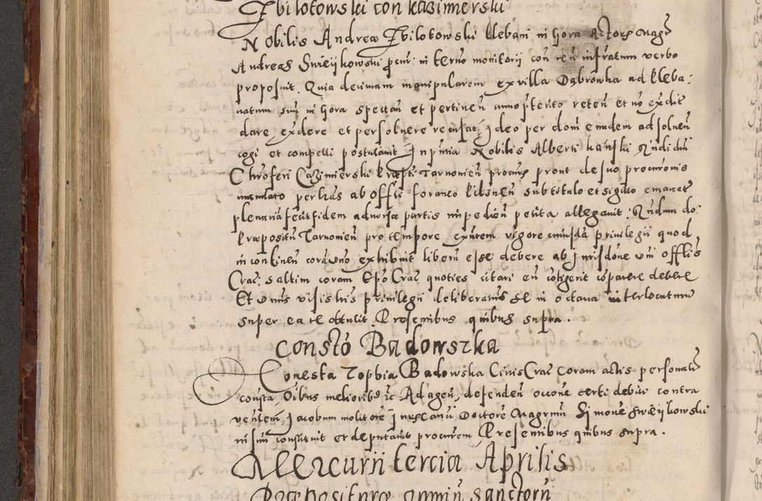 Zdjęcie nr 368 dla obiektu archiwalnego: Acta actorum causarum sententiarum tam diffinitivarum quam interloquutoriarum decretorum obligationum quietationum, constitutionum procuratorum etc. etc. coram Reverendo Domino Stanislao Manieczki Sacratissimi Corporis Christi Cazimiriae Praeposito Viccario in Spiritualibus ac Officiali Generali Cracoviensi ad Annum Domini Millesimum Quingentesimum Octuagesimum Tercium indictione undecima pontificatus Sanctissimi in Christo Patris Domini Nostri Domini Gregorii Divina Providentia Papae Tredecimi Anno ipsius duodecima faeliciter inchoantur 